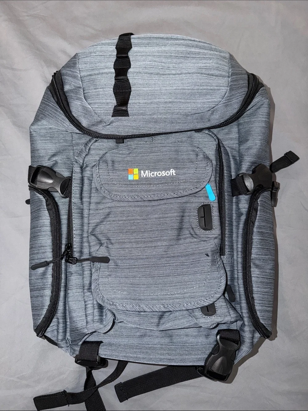 Microsoft Light Gray Travel Backpack with Cooler Pouch